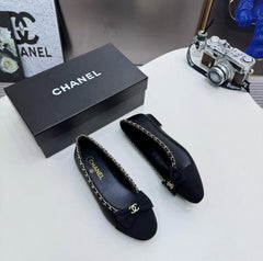 Chanel Ballet Flats Black For Women With OG Box & Carry Bag G34087