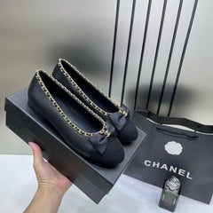 Chanel Ballet Flats Black For Women With OG Box & Carry Bag G34087
