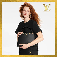 Louis Vuitton LV Capucines M54663 Premium Quality Leather Bag With OG Box & Dust Bag & Extra Shoulder Strap (Black - 301)