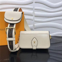 Louis Vuitton LV Canta Officer Pochette Bag With OG Box & Dust Bag & Shoulder Strap (White - 1022)