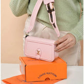 Louis Vuitton LV Canta Officer Pochette Bag With OG Box & Dust Bag & Shoulder Strap (Pink - 1023)