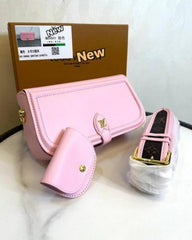 Louis Vuitton LV Canta Officer Pochette Bag With OG Box & Dust Bag & Shoulder Strap (Pink - 1023)