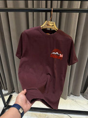 Superdry Round Neck T-shirt Maroon
