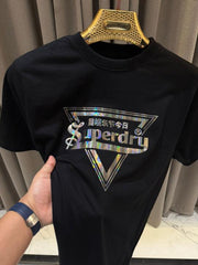 Superdry Middle Brand Print Round Neck T-shirt Black