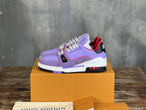 Louis vuitton lv trainer purple Calf Leather Double Box Sneaker
