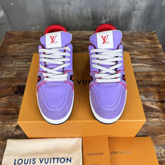 Louis vuitton lv trainer purple Calf Leather Double Box Sneaker