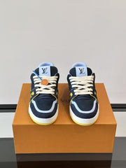 Louis vuitton lv trainer Blue Calf Leather Double Box Sneaker