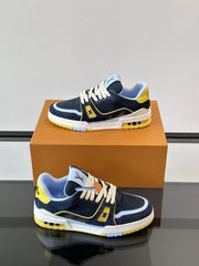 Louis vuitton lv trainer Blue Calf Leather Double Box Sneaker