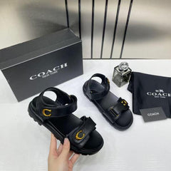 Coach Monogram Brown Sandals Flats For Women With Original Box And Dust cover 28112 Brown (Copy)