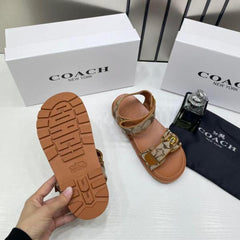 Coach Monogram Brown Sandals Flats For Women With Original Box And Dust cover 28112 Brown