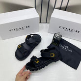 Coach Monogram Black Sandals Flats For Women With Original Box And Dust cover 28112 Black