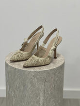 Dior Jadior Slingback Heels Pumps Gold For Her With Original Box And Carry Bag