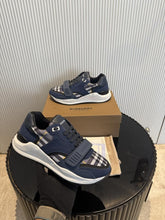 Burberry Ramsey leather and cotton-canvas low-top trainers