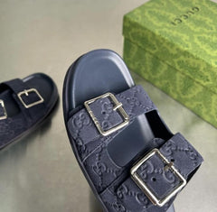 Gucci Sandal GG Suede Blue Premium