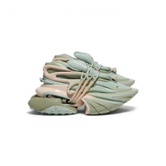 Balmain Unicorn Platform Sneakers Olive Salmon