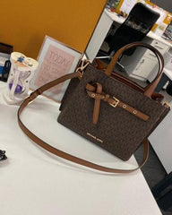 Michael Kors Emilia Coffee Brown Handbag With Dust Cover 22311 Coffee Brown