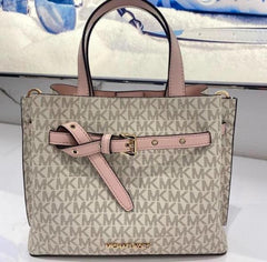 Michael Kors Emilia Pink Handbag With Dust Cover 22311 Pink