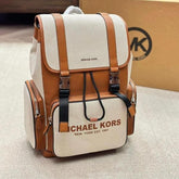 Michael Kors Outlet Unisex Brown Two Tone High Quality Canvas Backpack With Dust Cover 379301 Brown Canvas