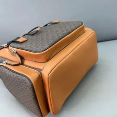 Michael Kors Outlet Unisex Brown Two Tone High Quality Leather Backpack With Dust Cover 379301 Brown Leather