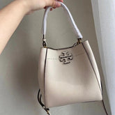 Tory Burch McGraw Small Bucket Bag With OG & Dust Cover Grey