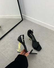 YSL Opyum Heels Premium Black Gold With OG Box