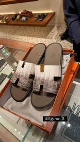HERMES CROCODILE LEATHER PREMIUM SLIDE