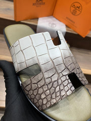 HERMES CROCODILE LEATHER PREMIUM SLIDE