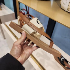 Chloe Woody Mule Flat Sandals For Women With Original Box And Dustcover