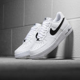 Nike Air Force 1 07 White Black Leather Sneakers
