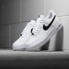 Nike Air Force 1 07 White Black Leather Sneakers
