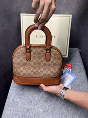 Coach Sierra Satchel In Signature Dark Apricot Carmel With OG Box Dust Bag 88067 Dark Apricot Carmel