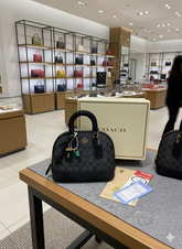 Coach Sierra Satchel In Signature Black Apricot With Black With OG Box Dust Bag 88067 Black Apricot With Black
