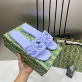 Gucci Interlocking G Slides Pink With Original Box CarryBag 475022B Purple