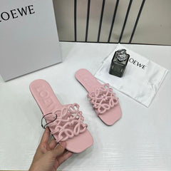 Loewe Petal Anagram Pink Slides For Women With Original Box And Dust Cover Pink 2506