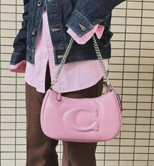 Coach GB Teri Shoulder Bag With Signature Quilting With OG Box & Dust Bag (CA548 Pink)