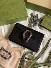 Gucci Dionysus Mini Bag In Black Leather With OG Box Dust Cover & Carry Bag Black 476430