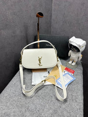 Ysl Saint Laurent Leather Shoulder Bag With OG Box & Dust Bag 3866 White