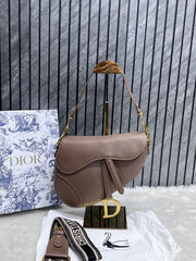 Dior Saddle Brown ShoulderBag With OriginalBox