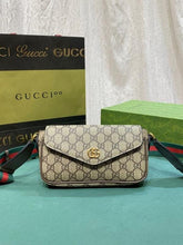 Gucci Ophidia mini GG Supreme Canvas Shoulder Bag With OG Double Box Carry Bag 764961
