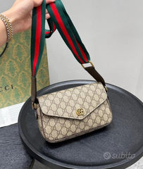 Gucci Ophidia mini GG Supreme Canvas Shoulder Bag With OG Double Box Carry Bag 764961