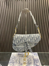 Christian Dior Saddle Grey Dior Oblique Embroidery With OG Box Dust Cover & Carry Bag 6641 Grey