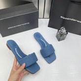 Alexander Wang Flats With OG Box Carry Bag Denim Blue 2025-6 Denim Blue