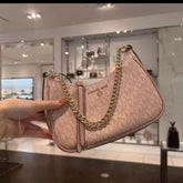 Michael Kors MK Jet Set Charm Small Logo Pochette With OG Box (5575 Pink Pink)