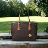 Michael Kors Voyager Coffee Brown Tote With Dust Cover 2616 Coffee Brown