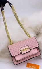 Michael Kors MK Heather Shoulder Bag With OG Box & Dust Bag (100836 Pink)