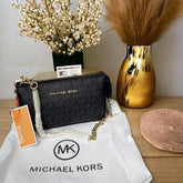 Michael Kors MK MD Chain Pouchette Bag With OG Box & Dust Bag 1930 Black