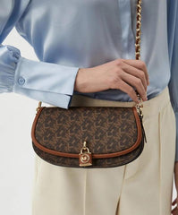 Michael Kors Small Mila Cross Body Bag With OG Box & Dust Bag Coffee Brown 20236