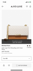 Michael Kors Jade Large Logo Leather Crossbody Bag With OG Box & Dust Cover 60039 Beige Brown