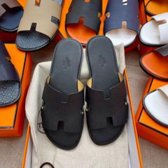 Hermes Izmir Premium All Black Sandal Mens