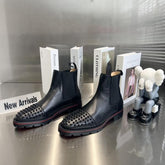 Christian Louboutin Melon Spikes Boots Calf Leather Black Men